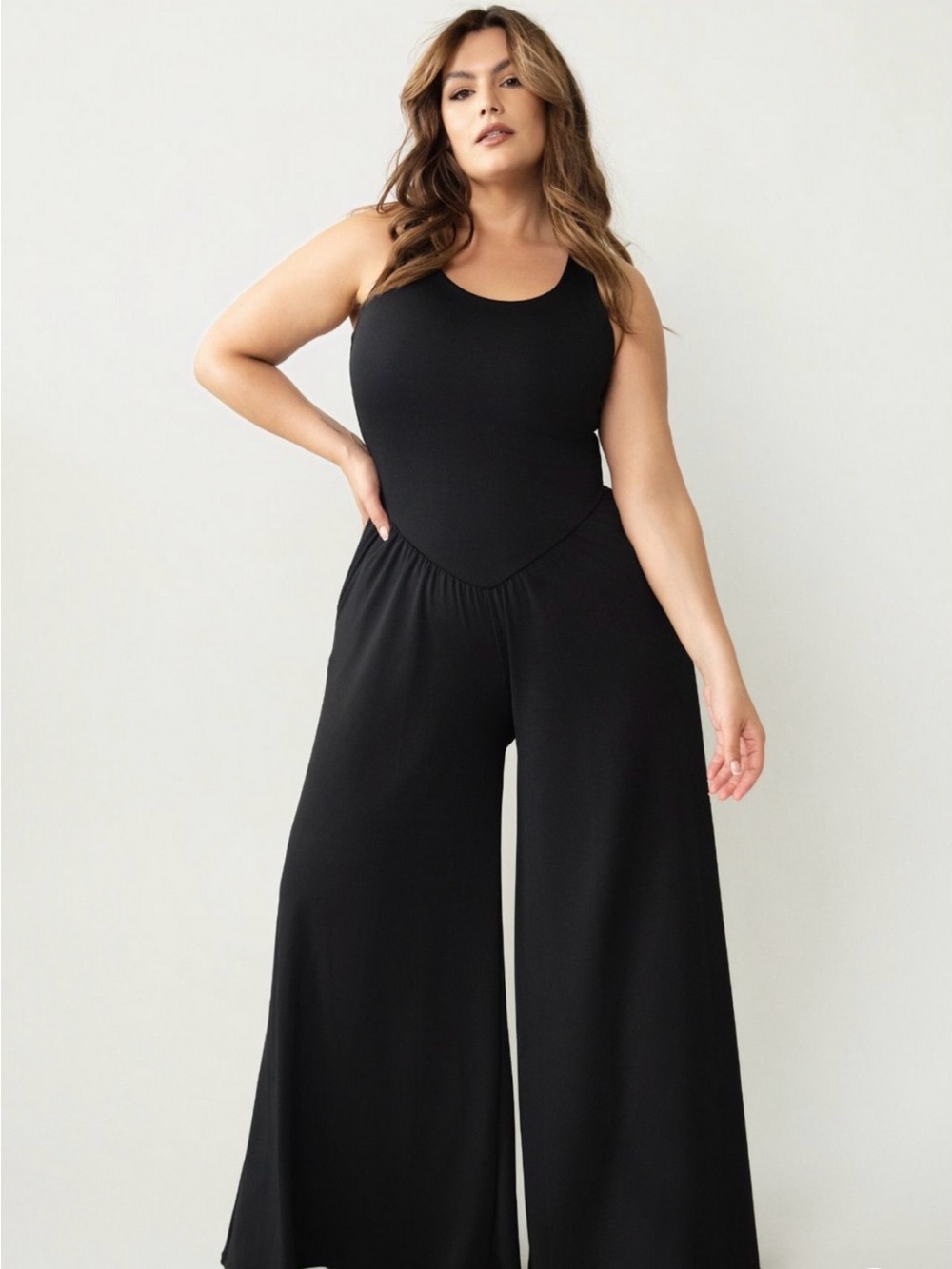 Rebdolls Black Wide-Leg Sleeveless Jumpsuit